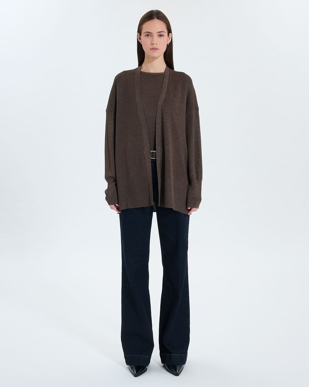 Long open cardigan taupe_4