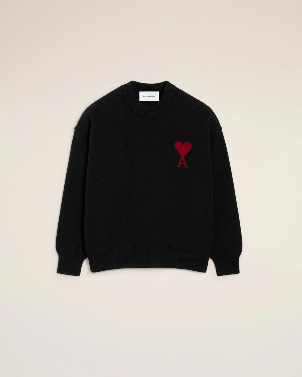 Ami Paris - Pull Col Rond Ami De Coeur En Laine