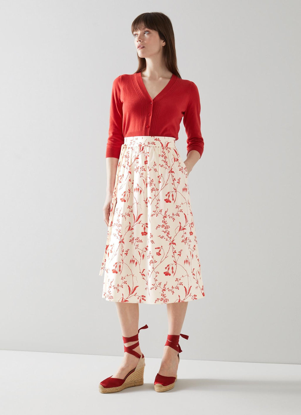 LK Benett - Falda Midi Callie - Crema