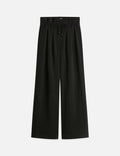 Pantalon June - High Rise Wide Leg Twill Paperbag - Meteorite