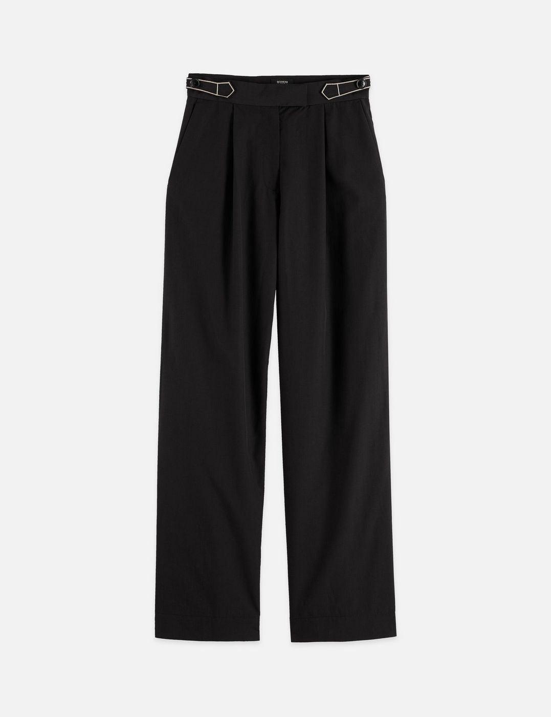 Pantalon Quinn - Mid Rise Wide Leg With Cross-Stitching - Meteorite