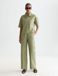 Pantalon Edie - High Rise Wide Leg - Oil Green