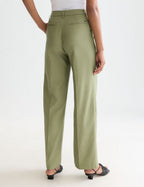Pantalon Edie - High Rise Wide Leg - Oil Green