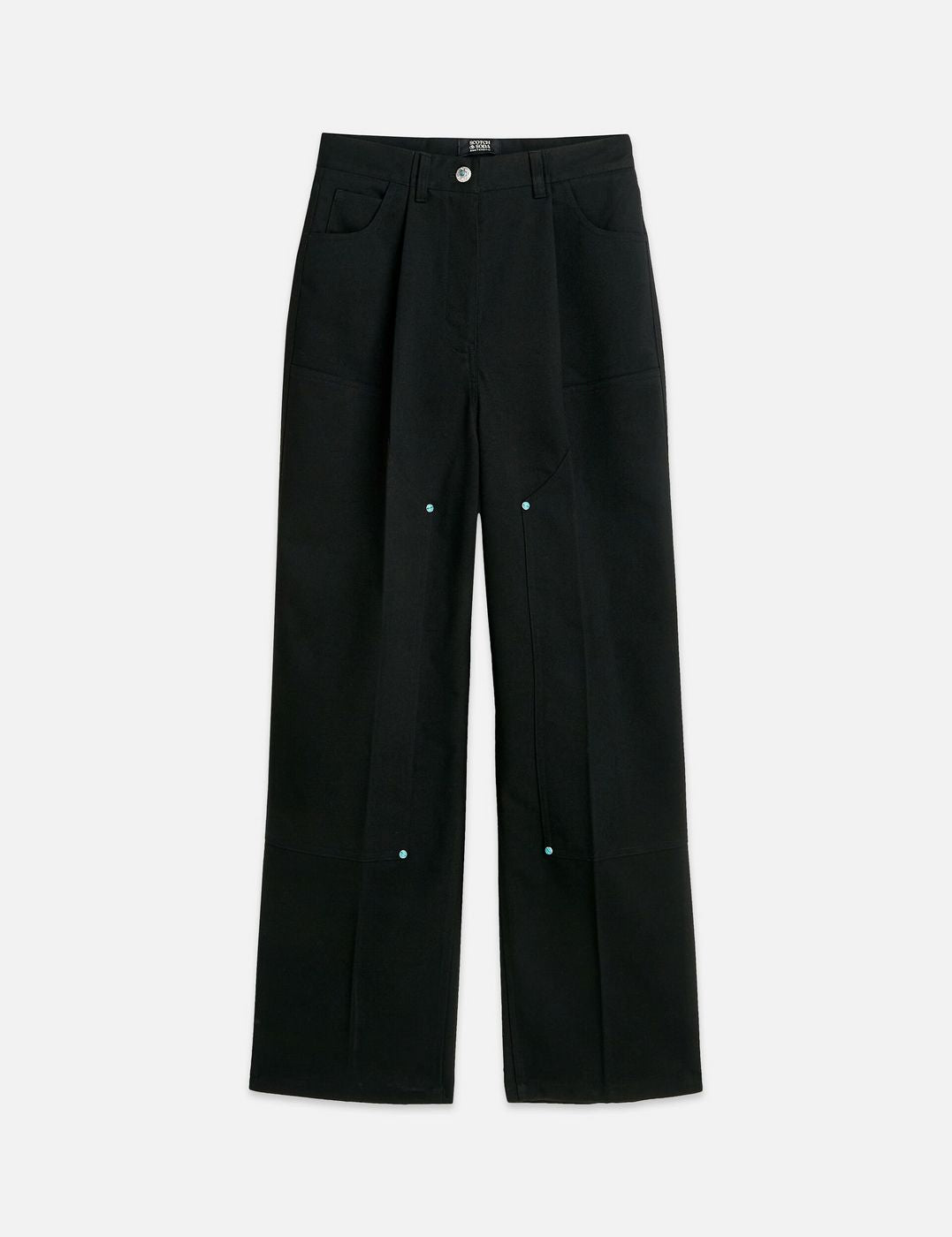 Pantalon Raine - Studded High Rise Wide Leg - Meteorite