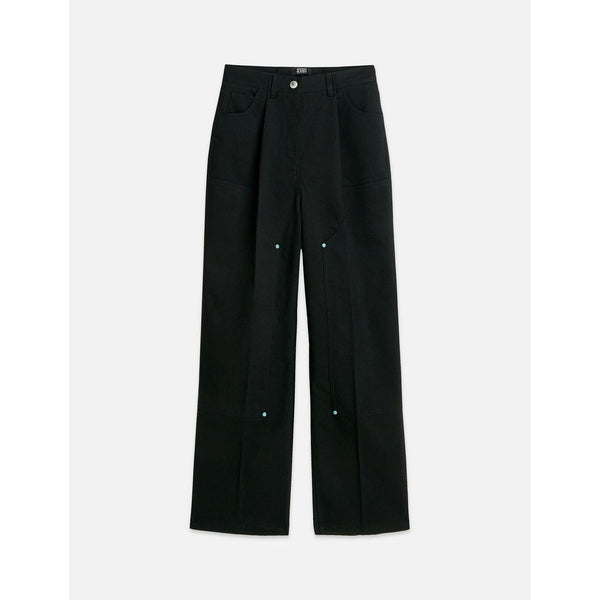 Pantalon Raine - Studded High Rise Wide Leg - Meteorite