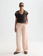 Pantalon Lotus - Twill High Rise Barrel Leg - Rose Dust