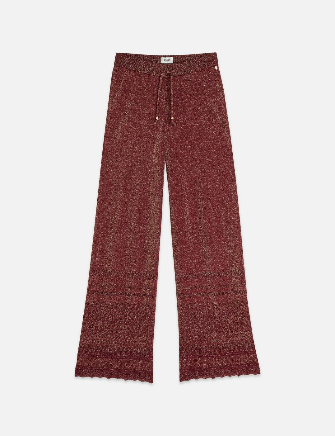 Pantalon Metallic Pointelle Knitted - Burnt Henna