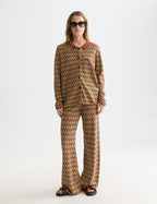 Pantalon Chevron Knitted - Burnt Henna