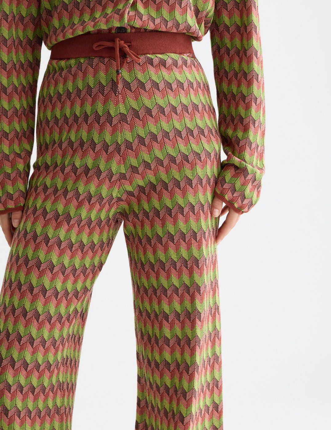 Pantalon Chevron Knitted - Burnt Henna