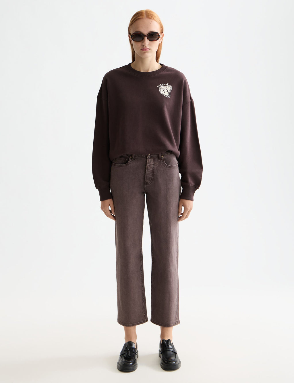 Jeansy Sky proste — Garment Dye Colours - Chocolate Plum