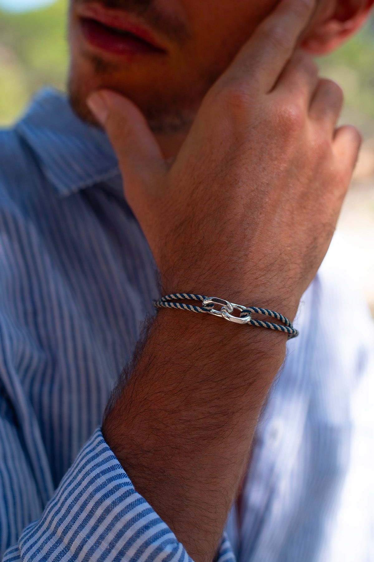 Pulsera Colmar - Azul Rayas Beige