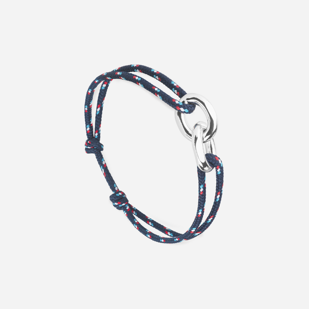 Pulsera Dinant - Azul Marino Moteado Blanco Rojo Azul Cielo
