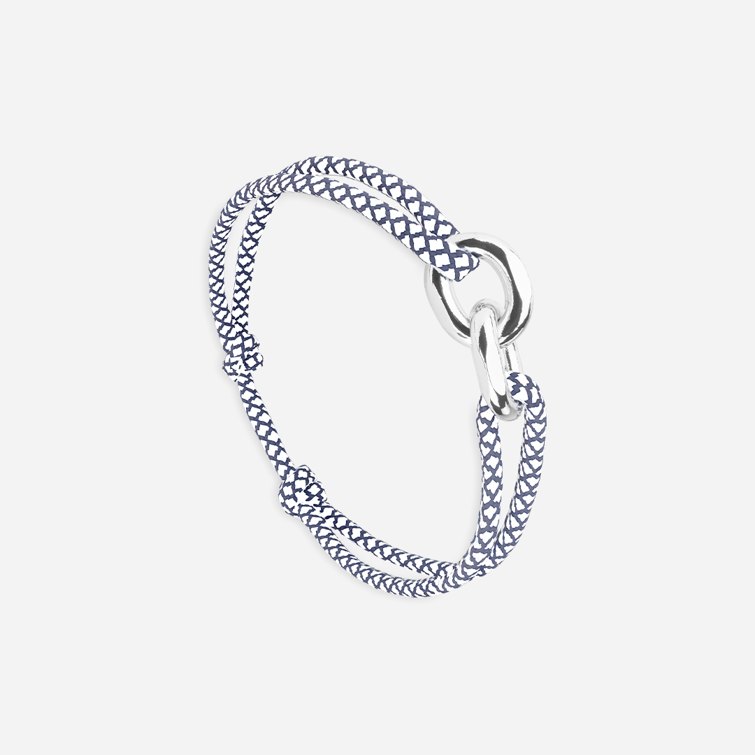 Pulsera Nafplio - Azul Marino Y Blanco
