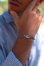 Pulsera Nafplio - Azul Marino Y Blanco