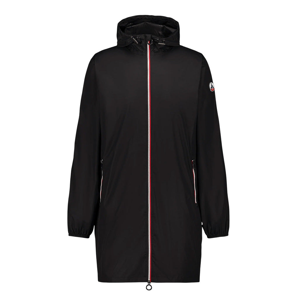 Jott – Veste imperméable Homme Jott SKYE, doudoune noire à capuche, vue de face, sur fond blanc