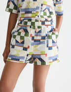 Short Printed And Stich-Embroidered - Patchwork Infinity