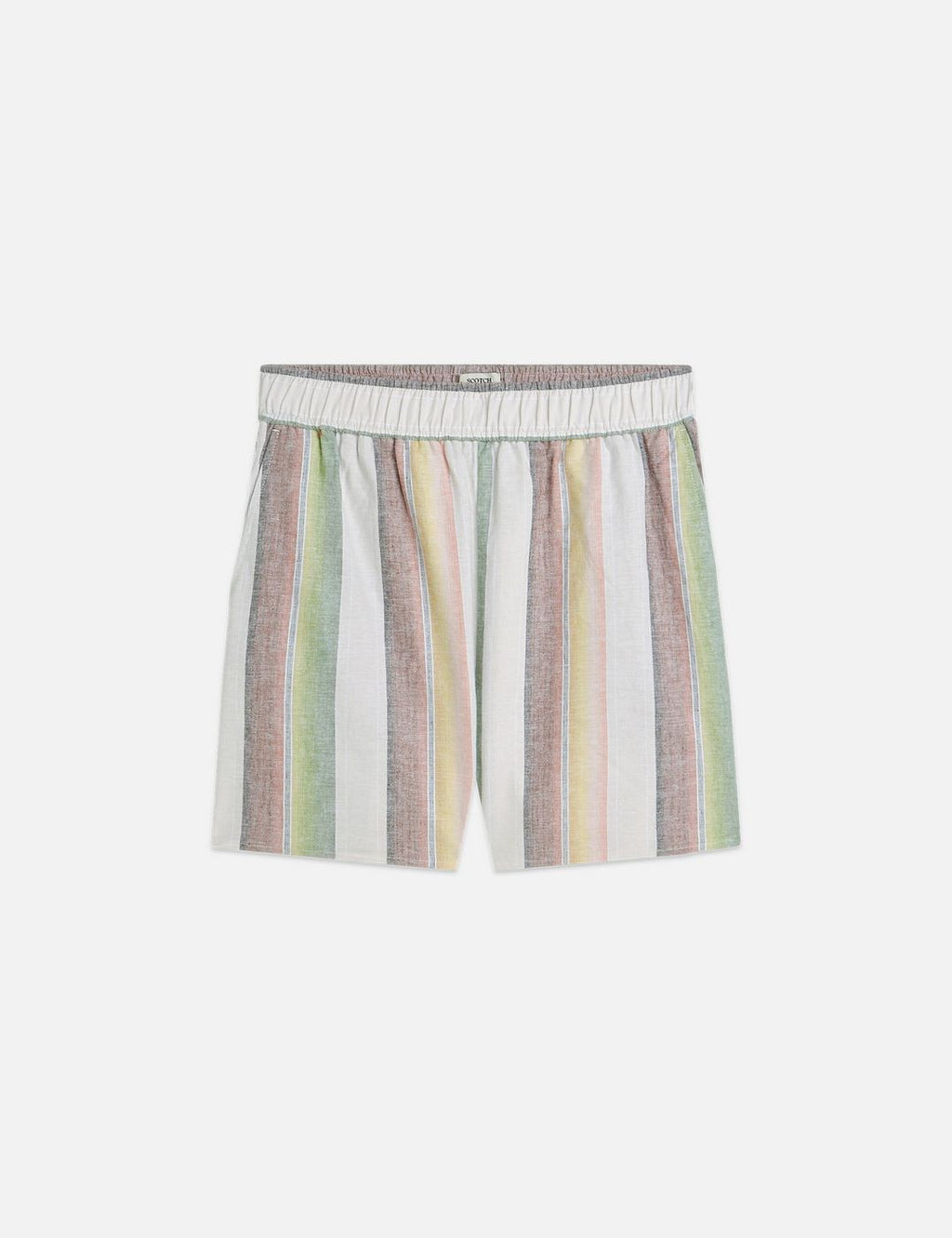 Short Striped Elastic Waist - Multi Color Stripe