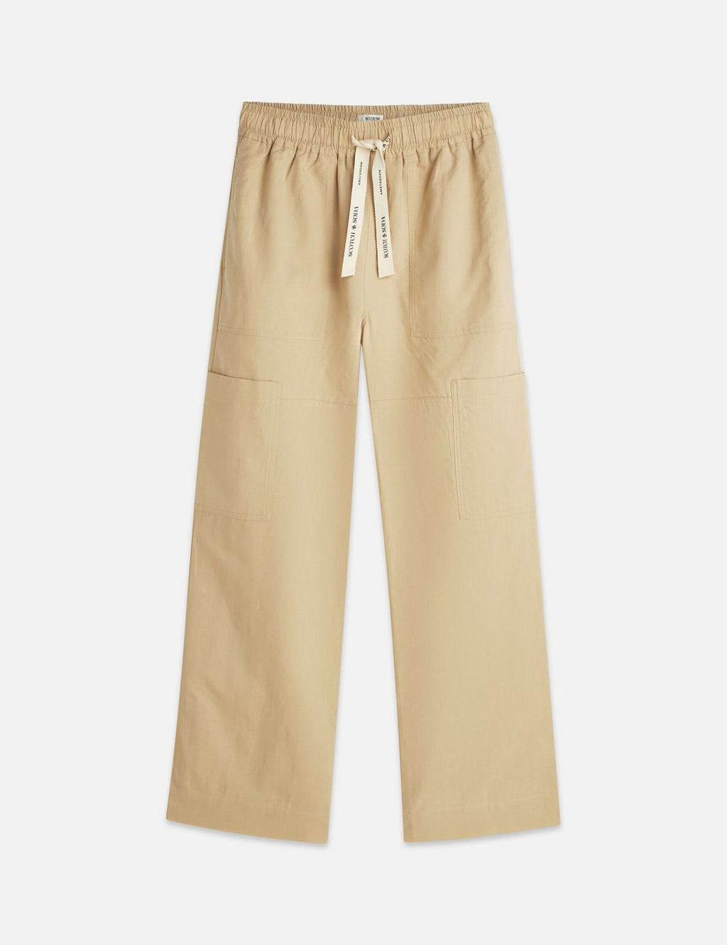 Pantalon Noa - Linen High-Rise Wide-Leg Relaxed Pull On - Travertine