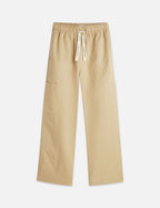 Pantalon Noa - Linen High-Rise Wide-Leg Relaxed Pull On - Travertine