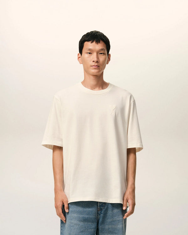 Ami Paris - Ami de Coeur Embossed Cotton T-Shirt