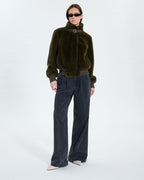 Short khaki faux fur jacket_3