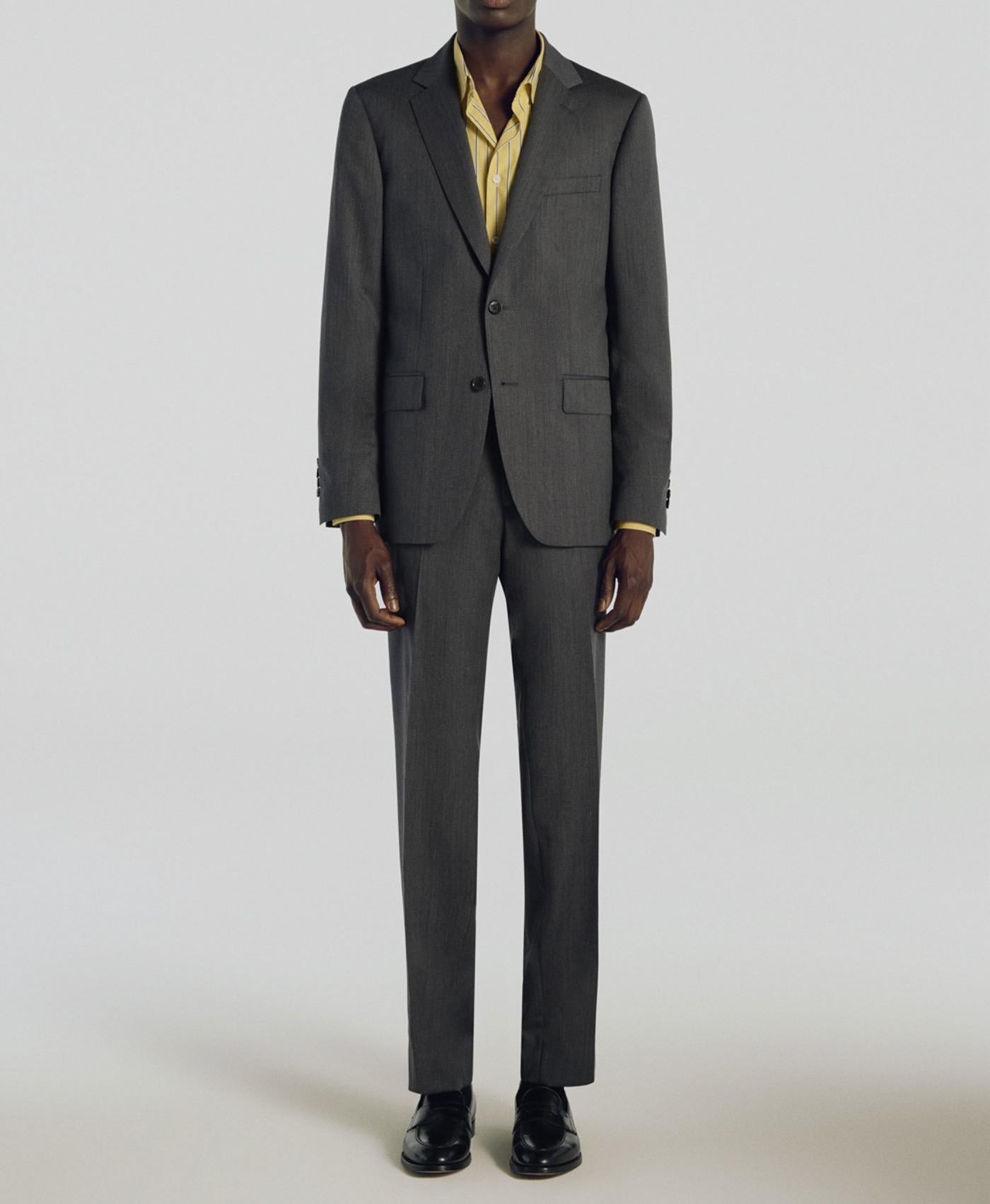 Fursac - Regular Fit Jacket In Wool Serge - Steel