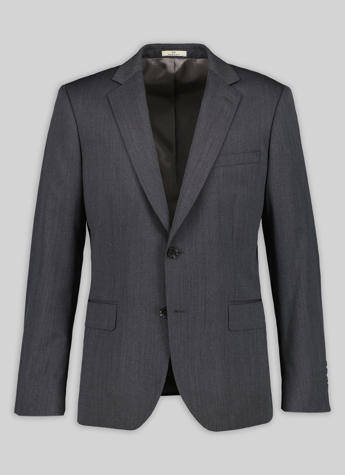 Fursac - Regular Fit Jacket In Wool Serge - Steel