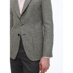 Straight Jacket in Virgin Wool - Black and White Houndstooth