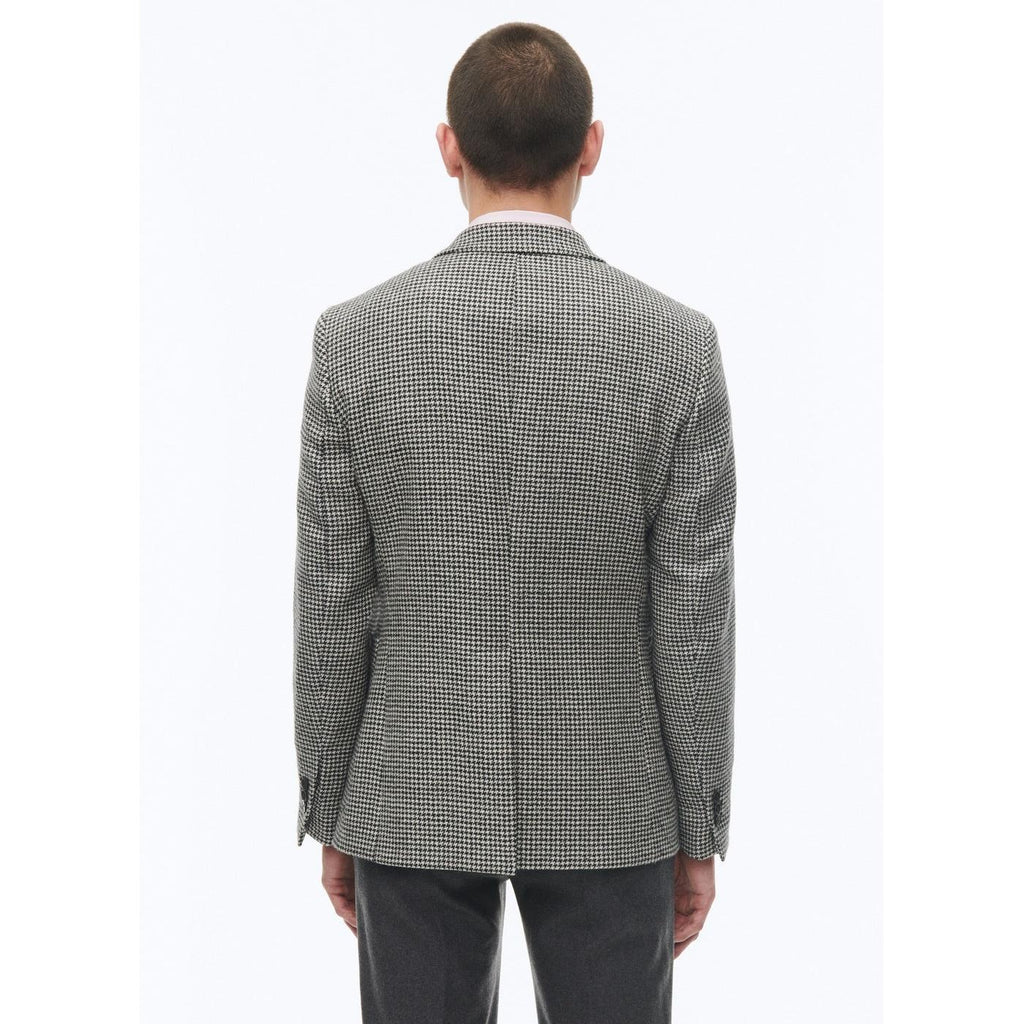 Straight Jacket in Virgin Wool - Black and White Houndstooth