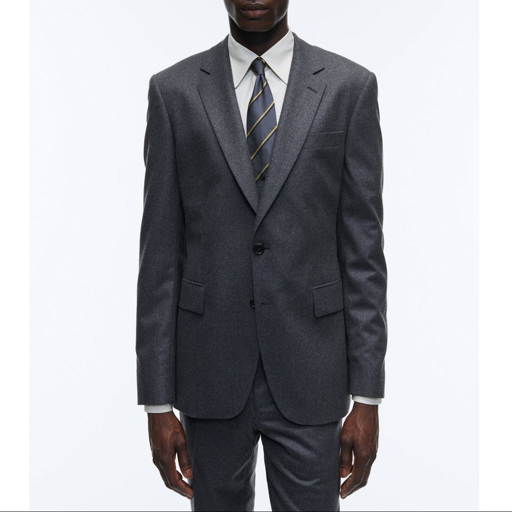 Fursac - Veste Flanelle Stretch Unie Gris Foncé - Acier