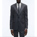 Fursac - Veste Flanelle Stretch Unie Gris Foncé - Acier