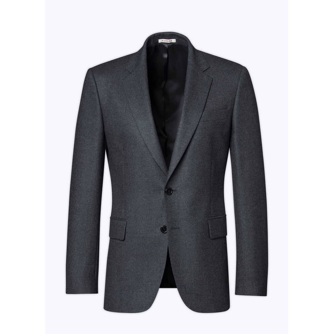 Fursac - Veste Flanelle Stretch Unie Gris Foncé - Acier