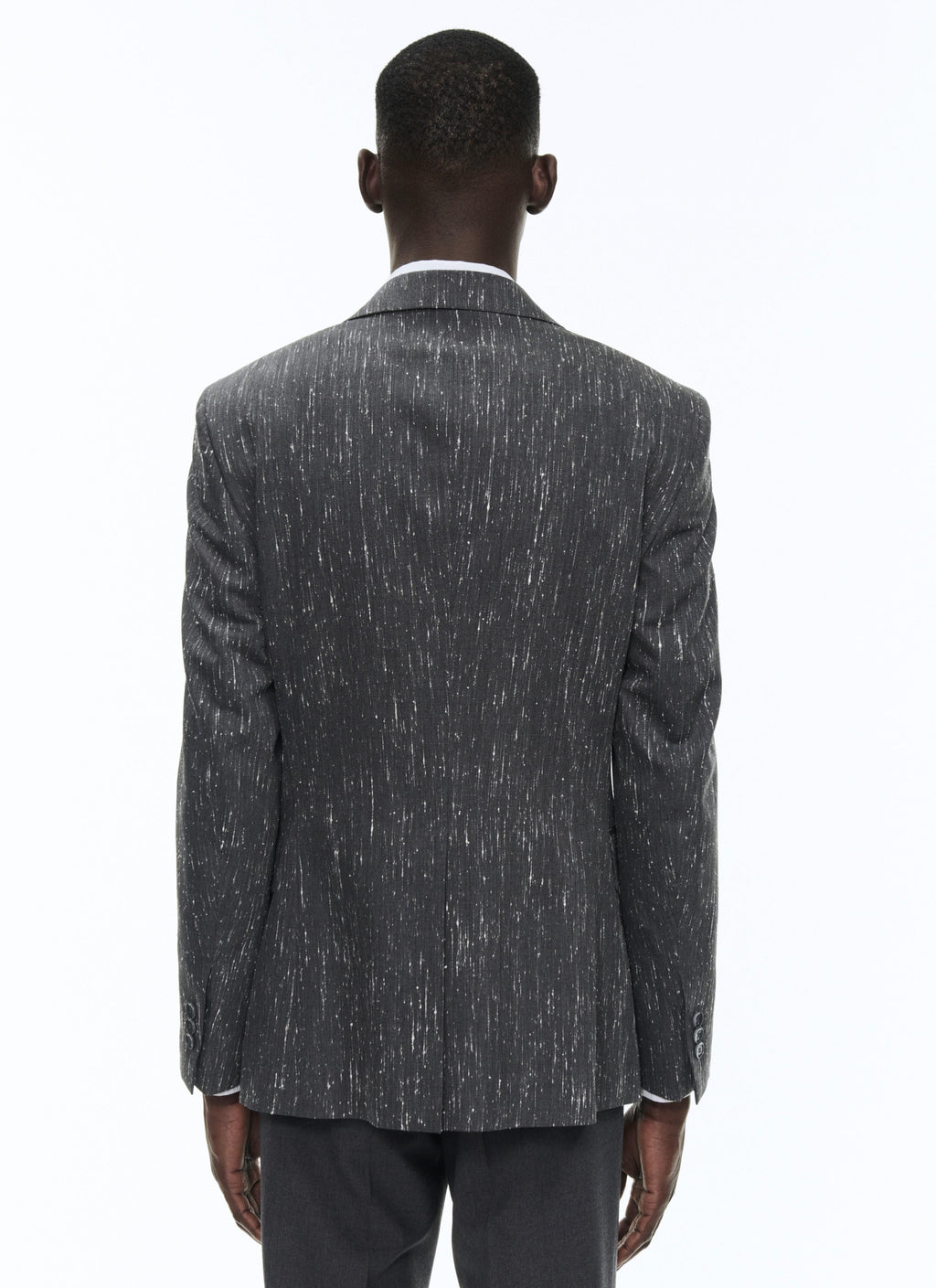 Fursac - Veste En Serge De Laine Mouchetée - Acier - Homme