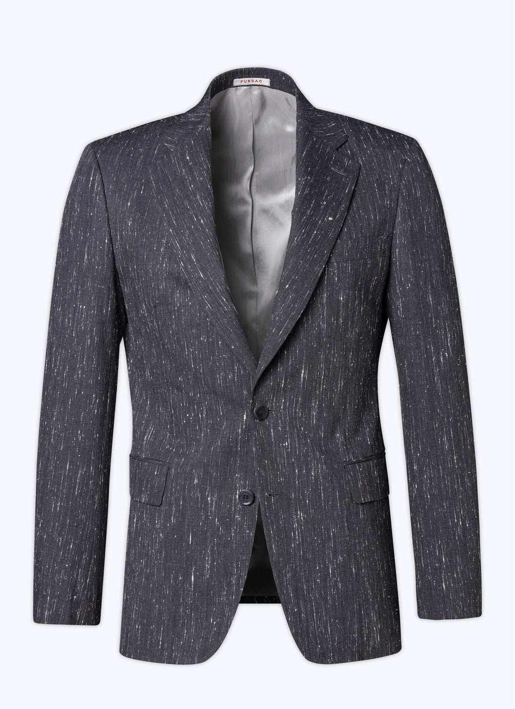 Fursac - Veste En Serge De Laine Mouchetée - Acier - Homme