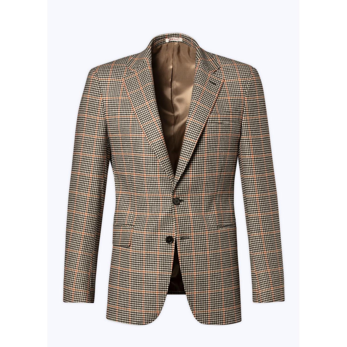 Chaqueta ajustada con estampado de pata de gallo - Blanco y negro