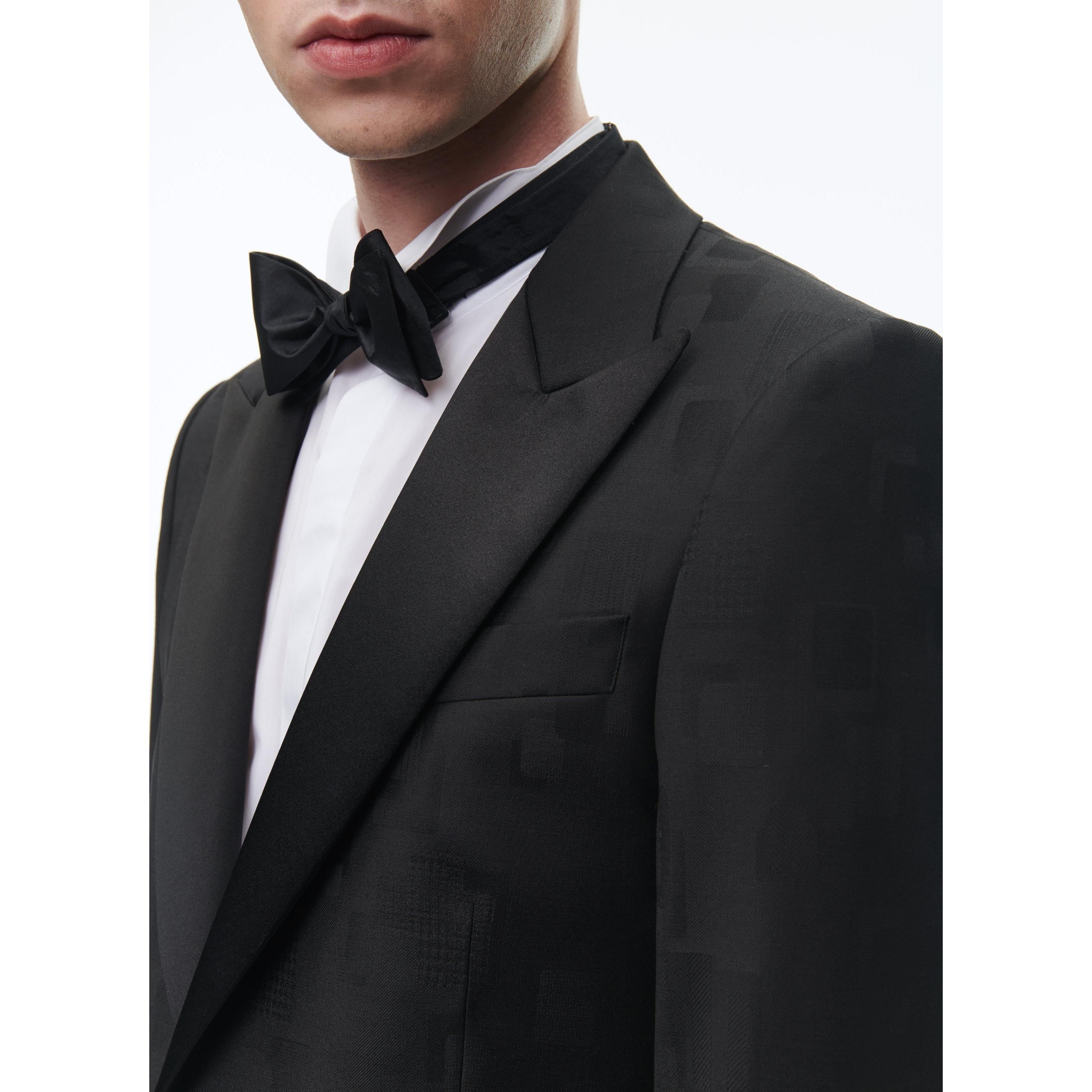 Fursac - Veste De Costume En Jacquard De Laine - Noir