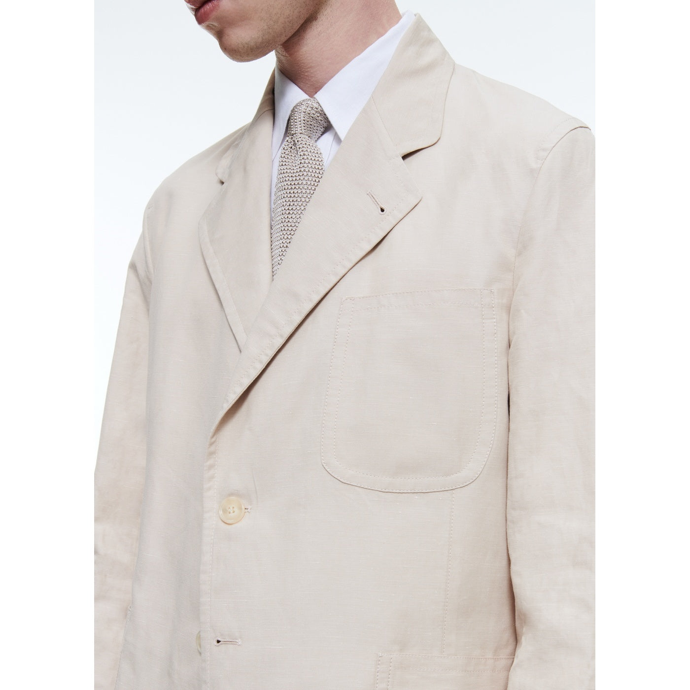 Fursac - Veste Droite Souple En Lin Et Coton - Beige