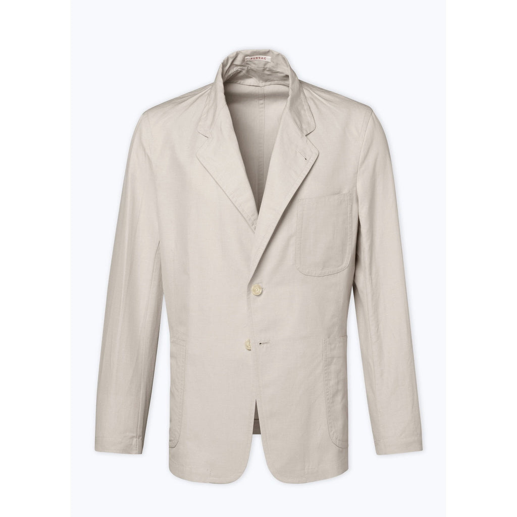 Fursac - Veste Droite Souple En Lin Et Coton - Beige