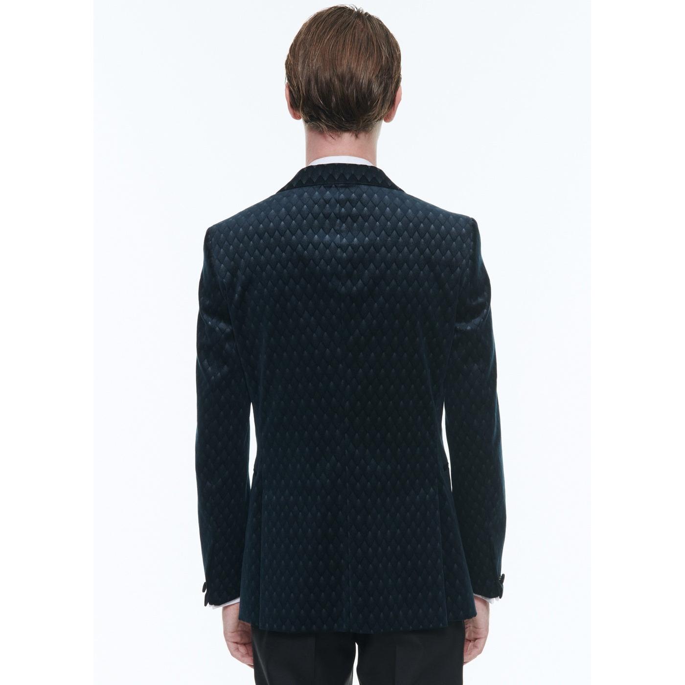 Fursac - Veste De Smoking En Velours - Bleu