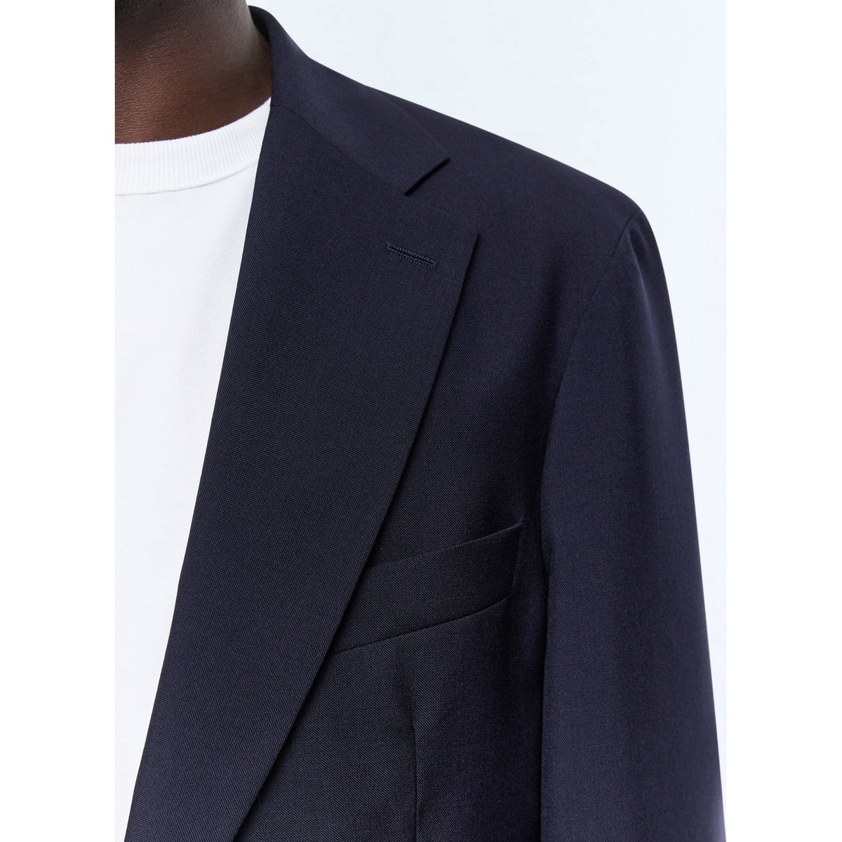Veste Droite En Laine Certifiée - Bleu Marine