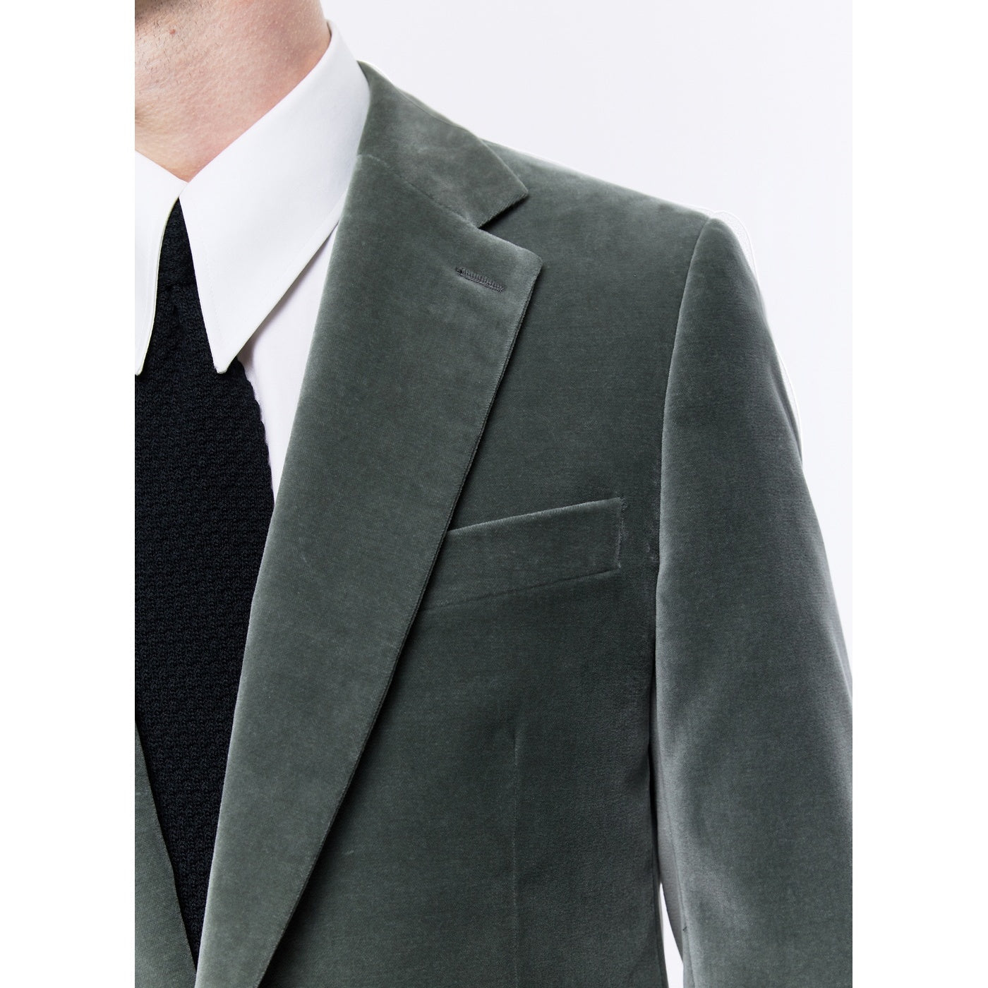 Fursac - Veste Velours Palatine Vert De Gris - Vert De Gris