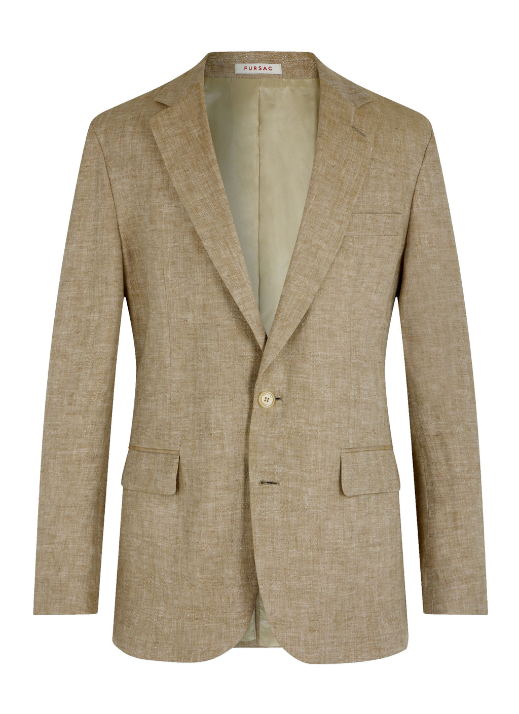 Veste En Lin À Chevrons - Beige