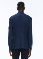 Fursac - Veste En Natté De Laine À Carreaux - Indigo - Homme