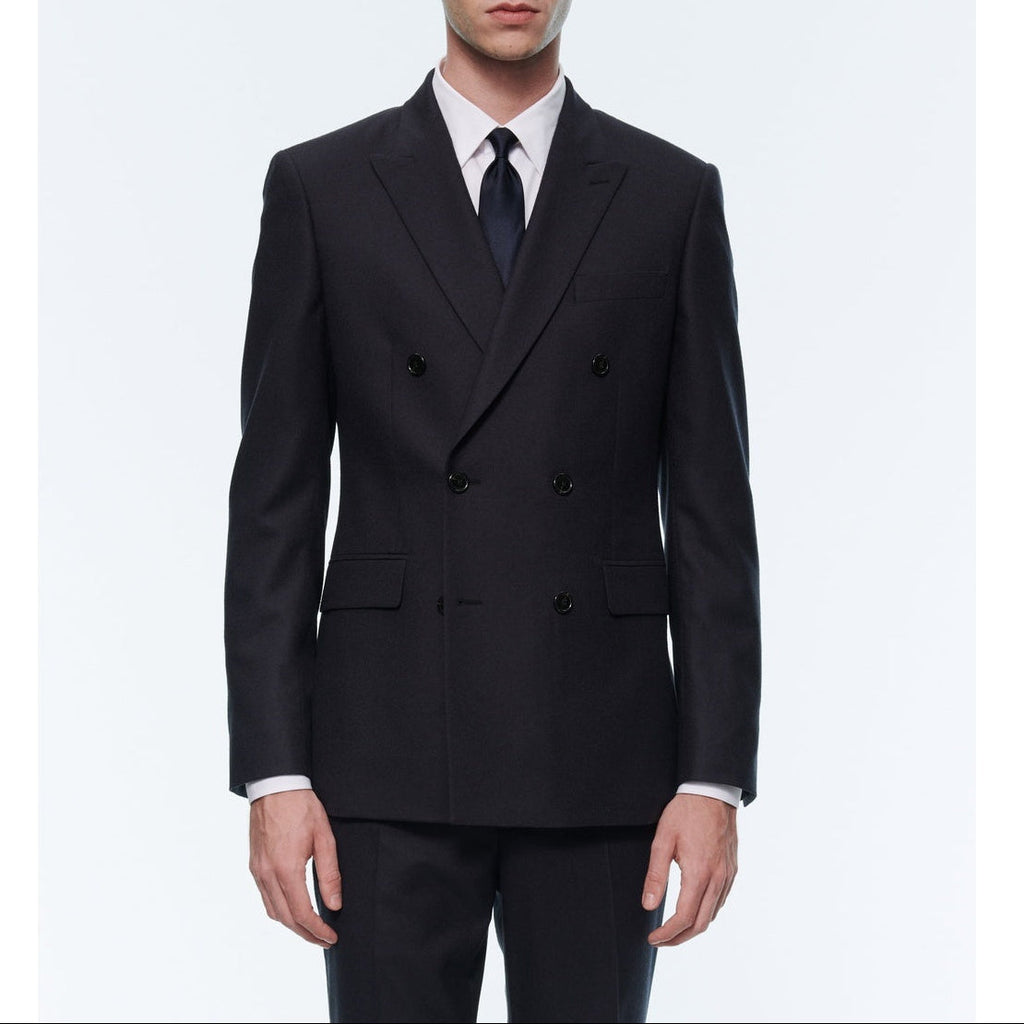 Chaqueta de franela con doble botonadura - Carbón