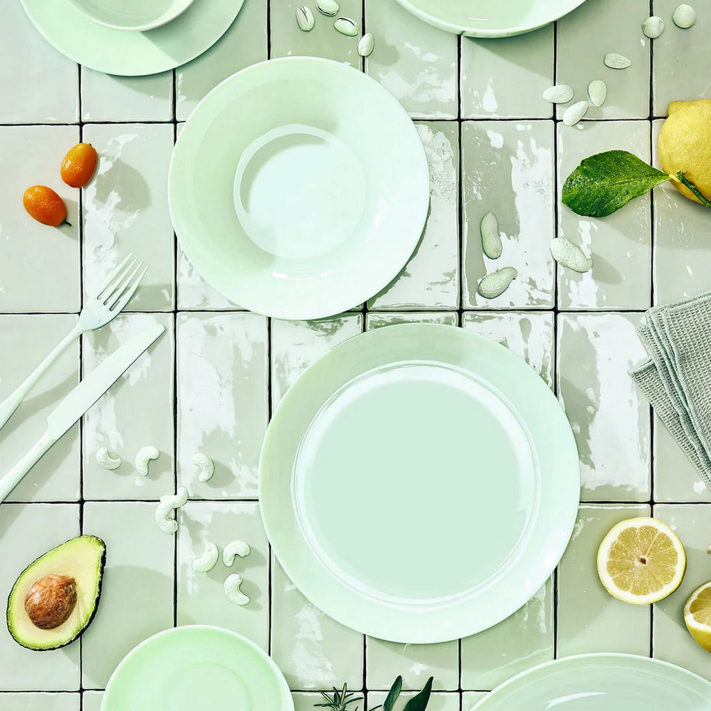 Diwali - 6 Paradise Green Dessert Plates - Green - 19cm - Luminarc