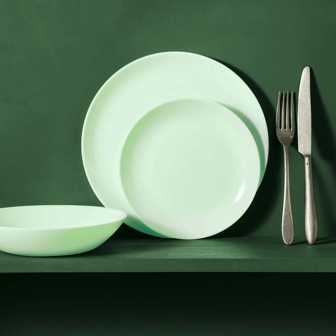 Diwali - 6 Paradise Green Dessert Plates - Green - 19cm - Luminarc