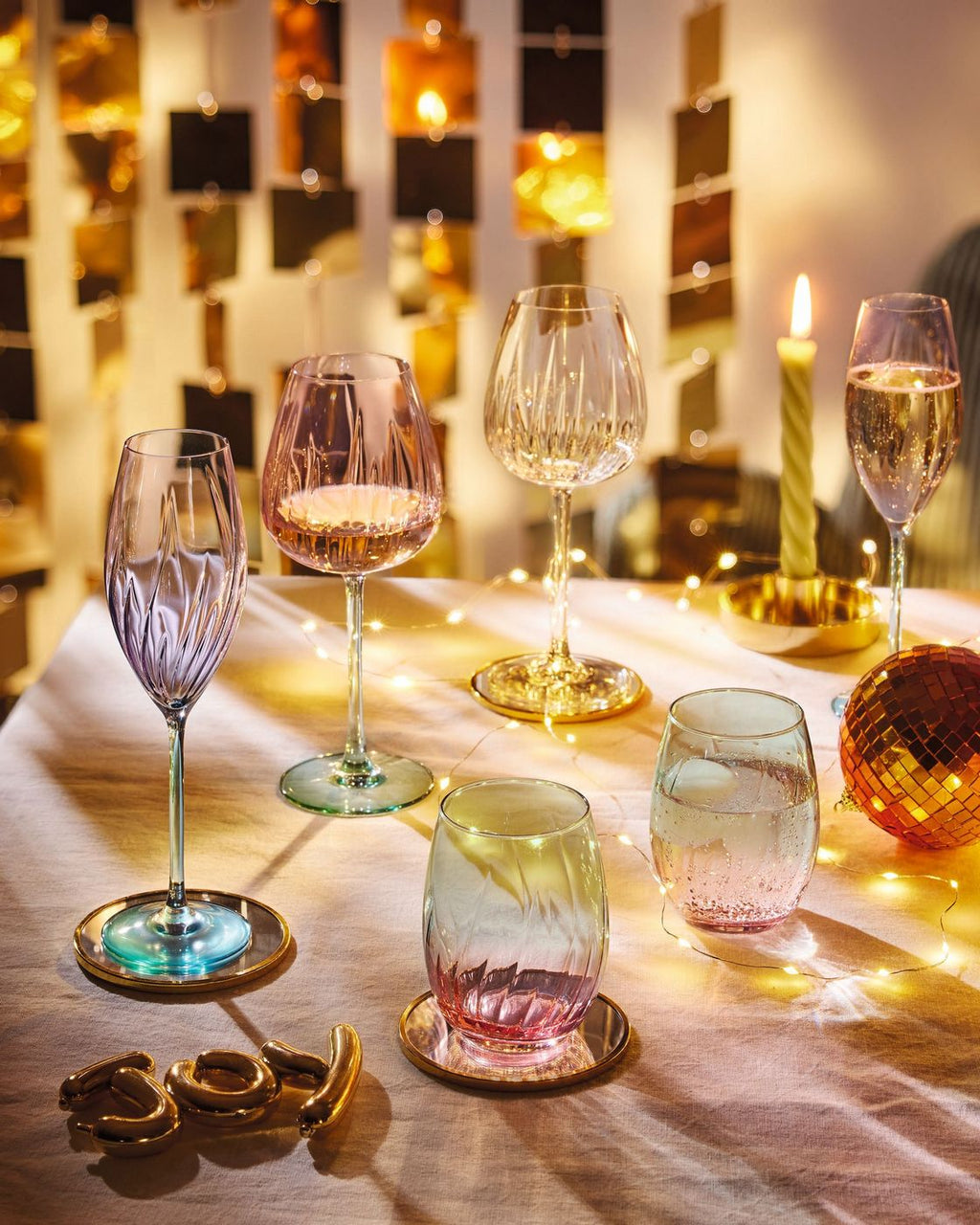Swirly Spring - 4 Spring Water Glasses - Multicoloured - 36cl - Cristal D'Arques