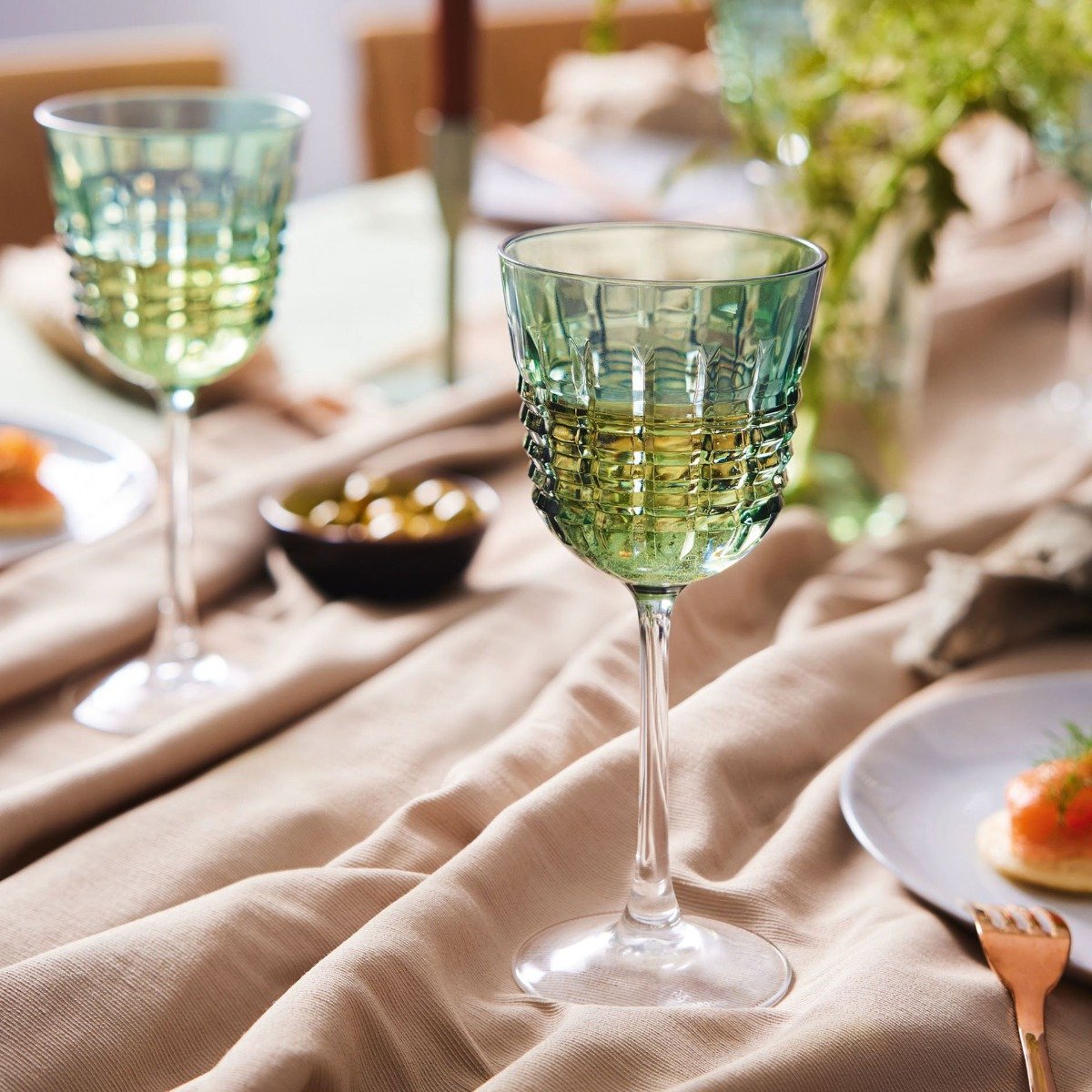 Rendez-Vous Brume - 4 Verres À Pied Rendez - Vert - 25Cl - Cristal D'Arques