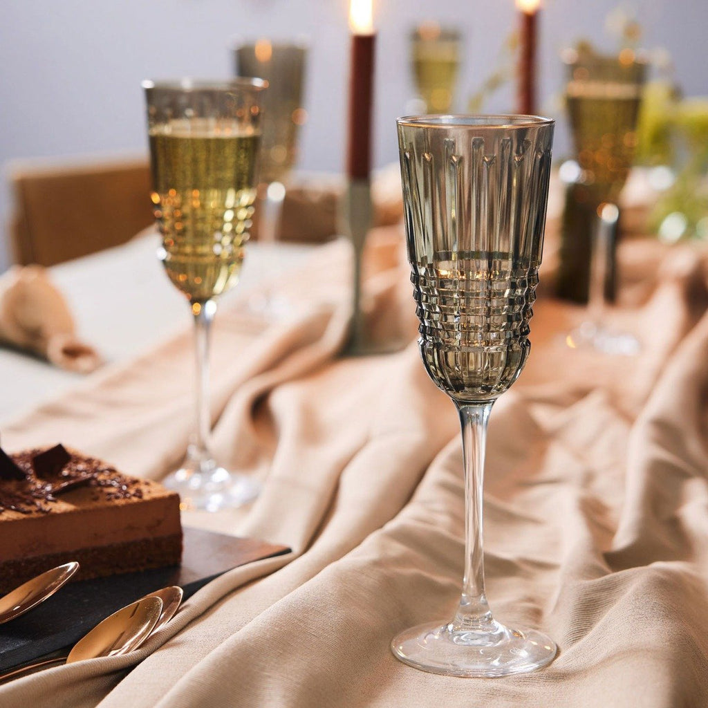 Rendez-Vous Brume - 4 Flûtes À Champagne Rendez - Marron - 17Cl - Cristal D'Arques