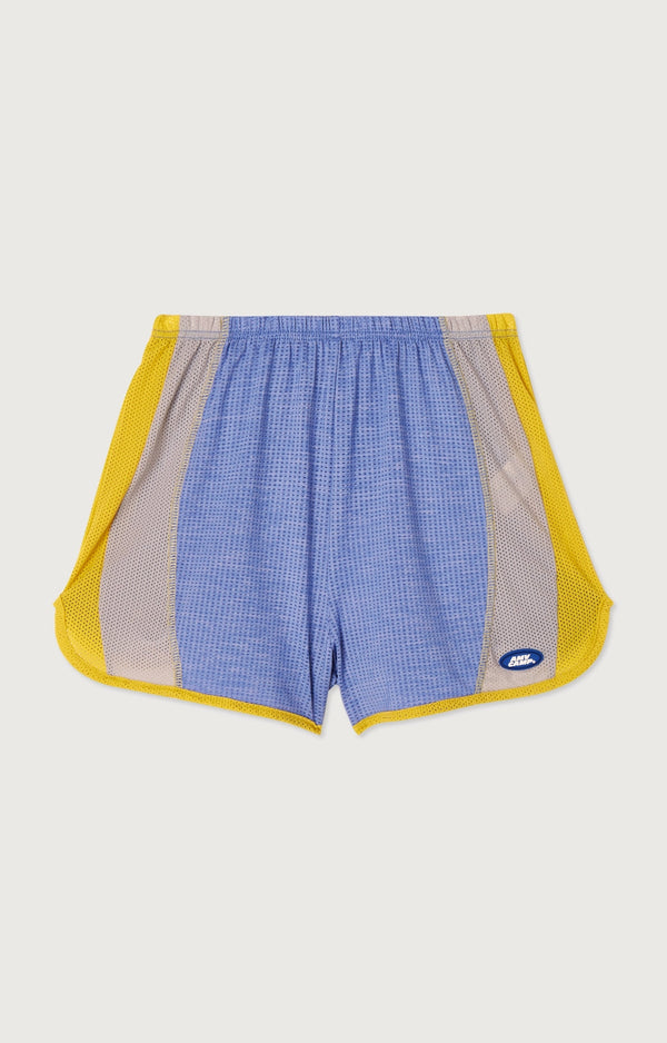 American Vintage - Oversized Short Shorts - Tricolore Blue Yellow and Grey - Women